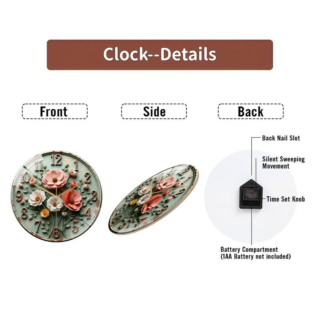 12 Inch Diameter Glass Wall Clock Created with Ultimate Customer Satisfaction in Mind