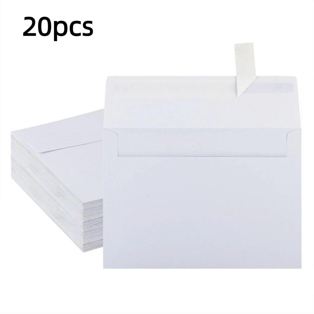 20pcs Blank Kraft Envelopes Sealing Pe Greeting Card Vintage Kraft Paper Postcard  Gift Packaging