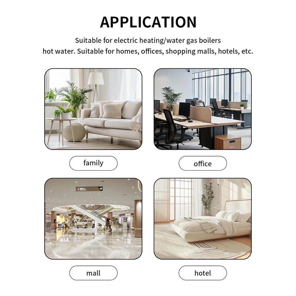 Water and Electric Heating Smart Thermostat Featuring Wall Mounted Design and LED Control for Precise Temperature Adjustment