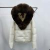 Pinghu Women's Winter Natural Removable Real Fox Hair Hooded Goose Down Jacket Thickened Warm Loose Jacket