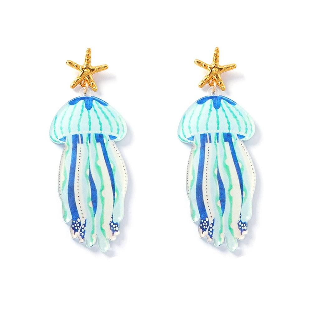 DIGADAGU Alloy Resin Marine Animal Dangle Earrings New Minimalist Statement Earrings Women Jewelry Accessories