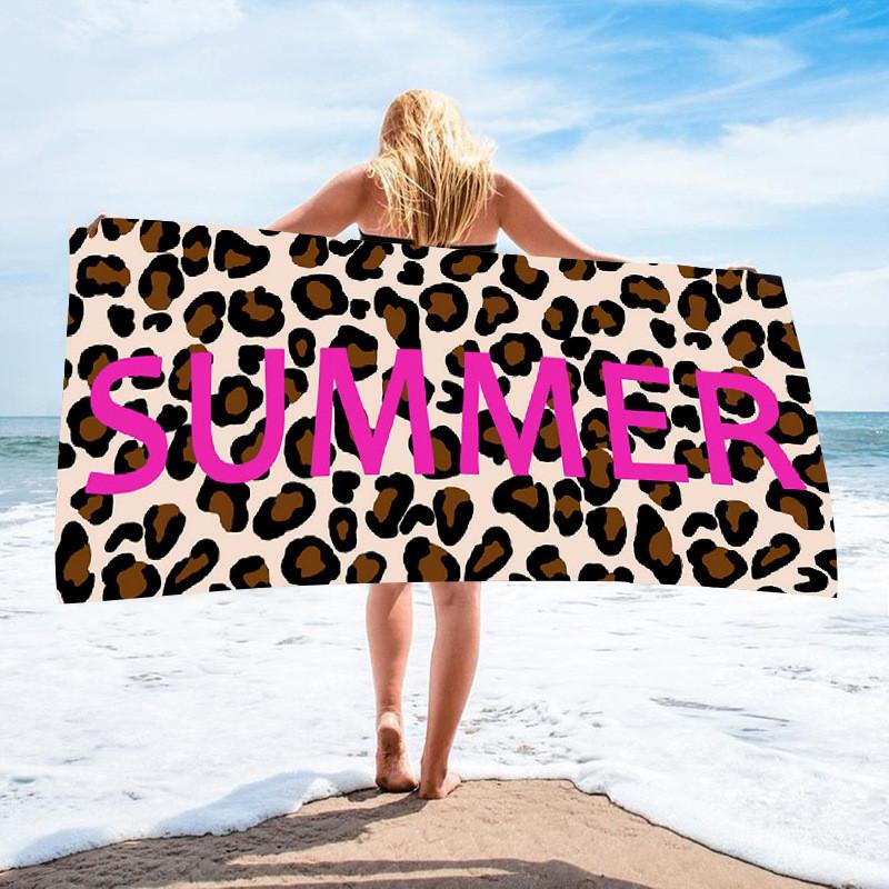 Printed Microfiber Beach Towel With High Water Absorption For Beach And Outdoor Activities