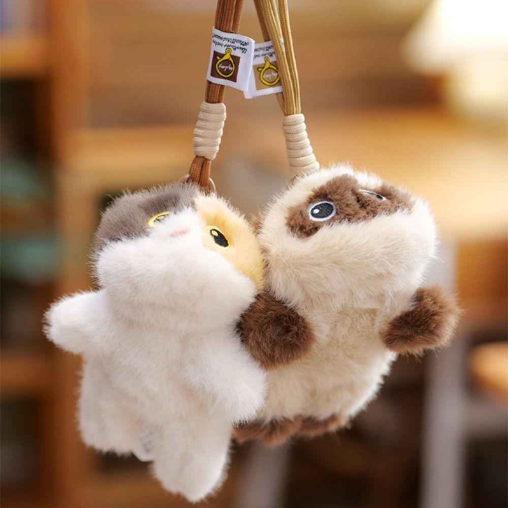 Cute Cartoon Cat Plush Doll Toy Realistic Texture Cartoon Cat Plush Keychain Birthday Gift