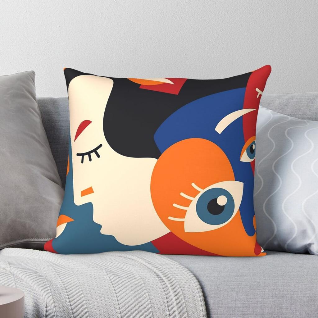 Joan Mir Art Square Pillowcase Polyester Linen Velvet Pattern Zip Decor Throw Pillow Case Room Cushion Cover