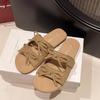 Fashion Female Shoes Womens Slippers Outdoor Slides Butterfly-Knot Loafers 2025 Summer Beach Flat Butterfly-knot Female Shoes Slippers W