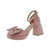 Fashion versatile one-word skirt single shoes fairy summer new 2025 wind with bag head sandals female bow