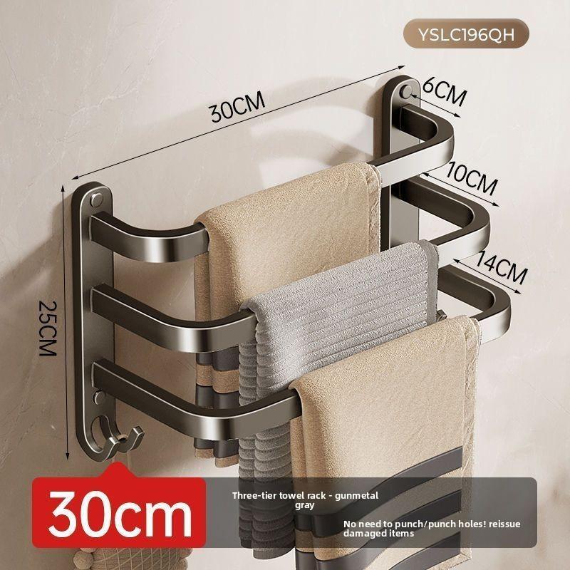 Bathroom Towel Rack Wall Mount Space Aluminum Multilayer Storage For Shower Kitchen Home