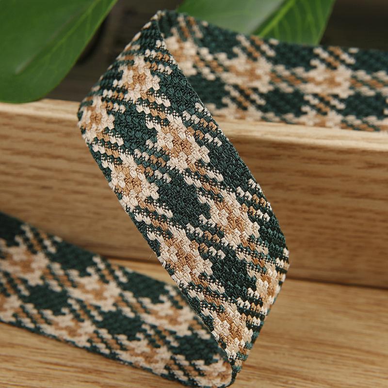 5 Yards Retro Classic Jacquard Ribbon Houndstooth Brocade Ribbon for Bows Bouquets Gift Wrapping Clothing Sewing DIY Accessories