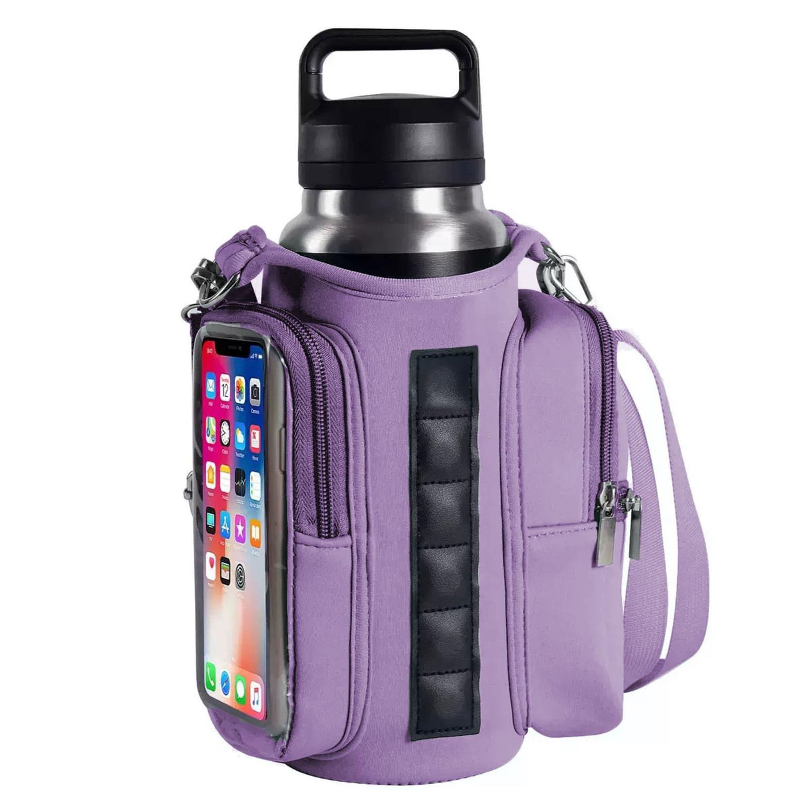 

Magnetic Bottle Bag Cross-Body Shoulder Waterproof Hands-Free Water Bottle Carrier For Outdoor Travel Camping Hiking Sports фіолетовий