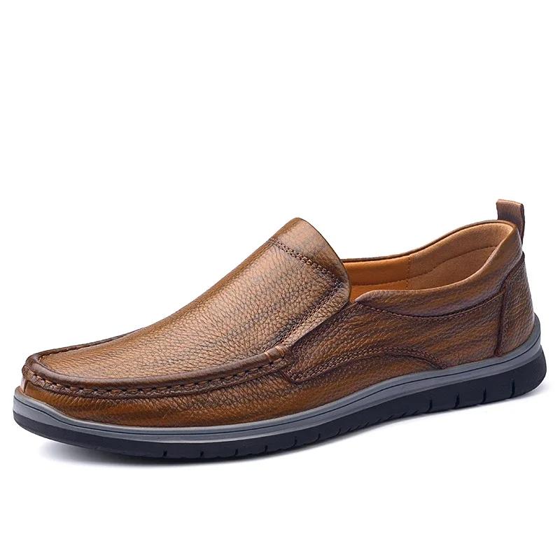 

Модная мужская повседневная обувь, кожаные роскошные лоферы, кроссовки 2024 года, новая модная удобная плоская обувь ручной работы на платформе в стиле ретро, мужская обувь 38 коричневый