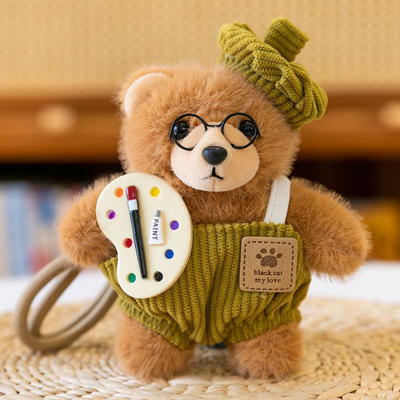 Cartoon Chef Sweatshirt Bear Plush Toy Artist Pendant Backpack Keychain