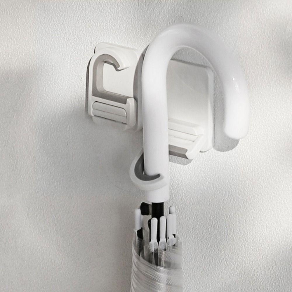 3Pcs Plastic Broom Holder Wall Mounted Self-adhesive Broom Mop Clip Waterproof Space Saving Broom Brush Organizer Garage