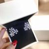 Neu Neue Trendy Phantasie Blume Ohrringe Frauen Weiß CZ Silber Farbe Braut Hochzeit Zeremonie Party Stud Ohrring Erklärung Schmuck