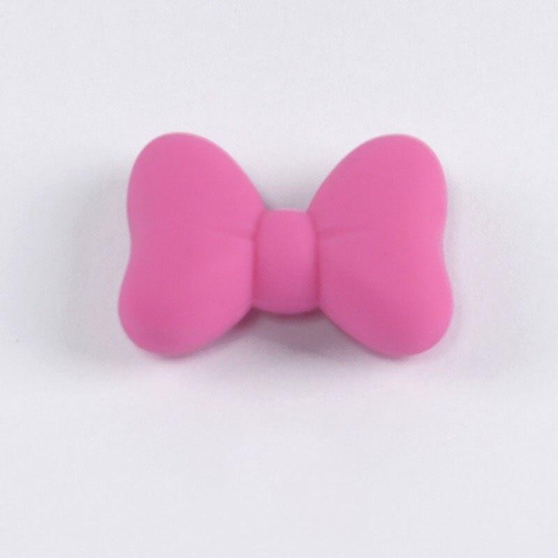 2 Stück/Los Schleifen-Silikonperlen BPA-frei Fliege Baby-Beißringe Perle Für DIY-Schmuckherstellung Kaubar Kleinkind Baby Zahnen Geschenk