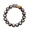 Natural Fortune-Bringing Pixiu Silver Obsidian Yellow Tiger Eye Bracelet High-End Men's Gold Obsidian Tiger Eye Stone Bracelet Gift