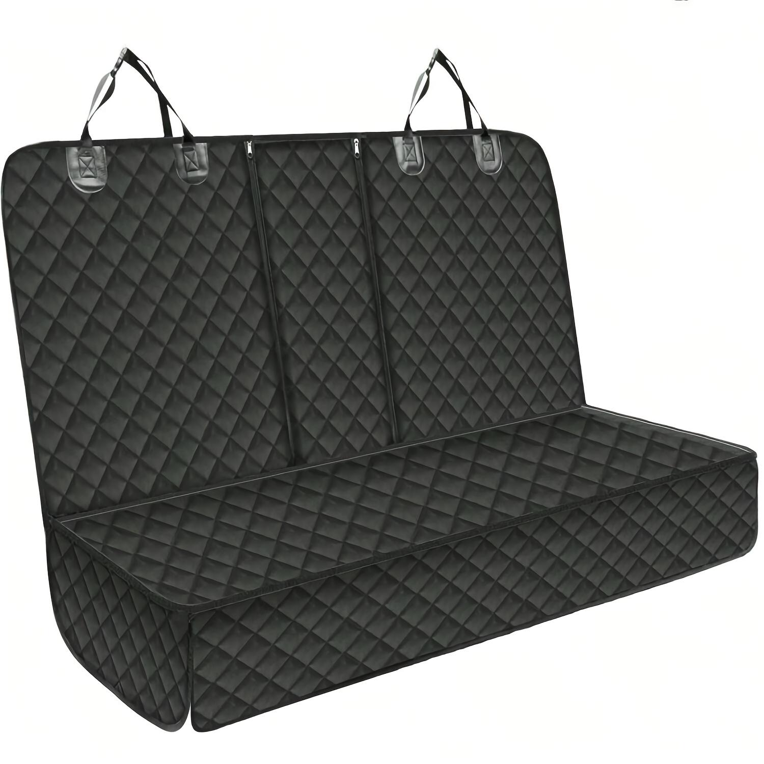 

Durable Non-Fabric Back Seat Car Cover, Scratch & Slip Resistant, Washable, Armrest Compatible, Pet Fur & Mud Protector Flocking Cloth&Four Seasons чорний