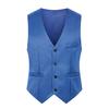 Men Waistcoat Solid Color Single-breasted V Neck Sleeveless Spring Vest for Work