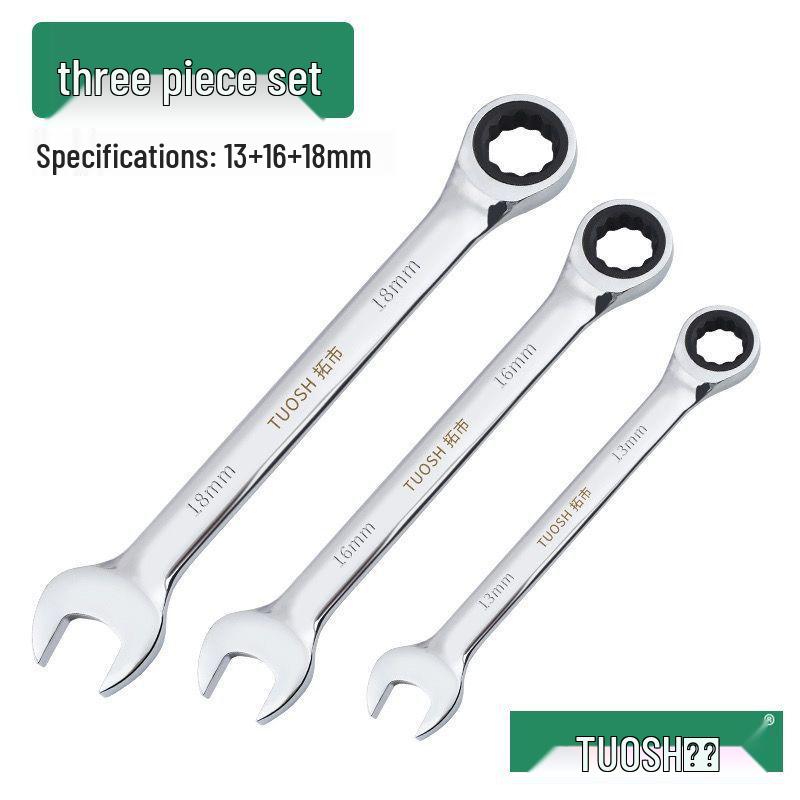 72-Tooth Dual-Ended Ratchet Wrench: Quick Spline, Bidirectional Multi-Function Auto Repair Tool Set