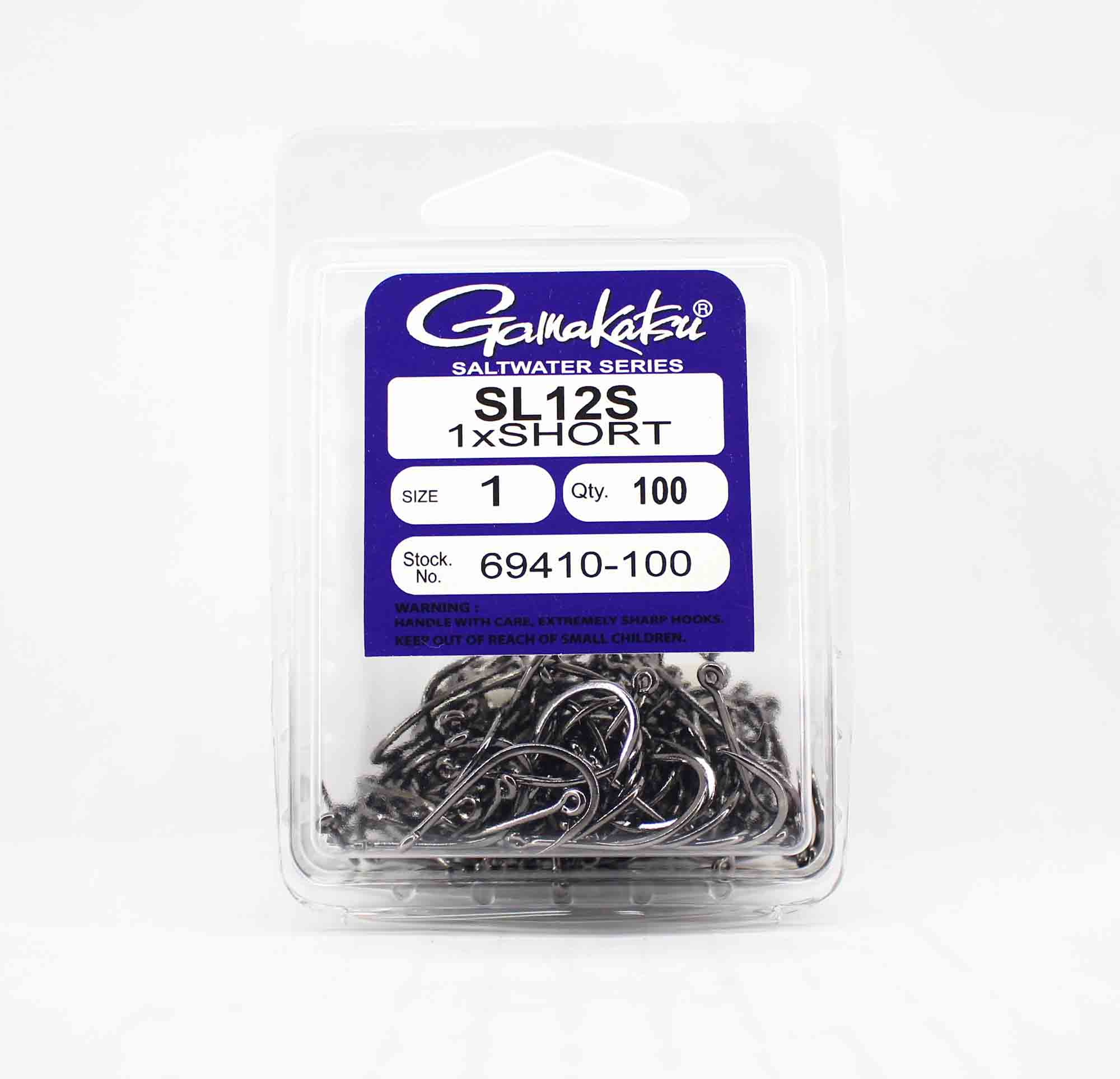 

Gamakatsu 69410 SL12S Короткий крючок, черный, размер 1, 100 шт. в упаковке (3014)