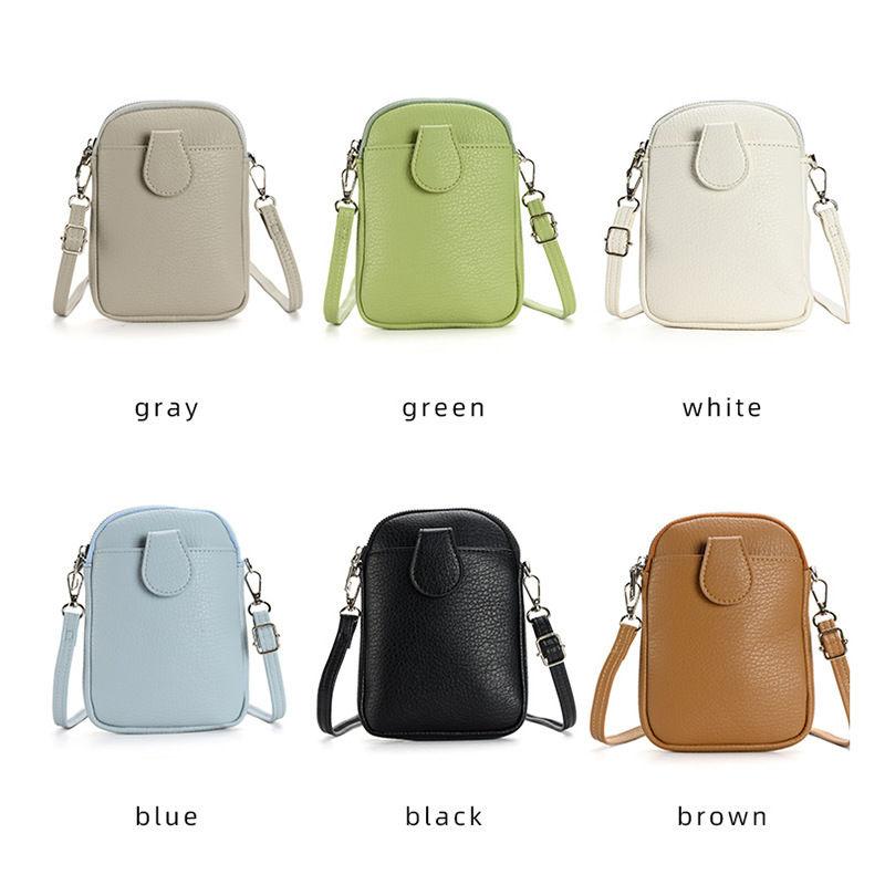 Women Fashion Shoulder Bags Artificial Leather Phone Bag for Ladies Classic Crossbody Messenger Bags Zipper Purse Wallets Money Pack