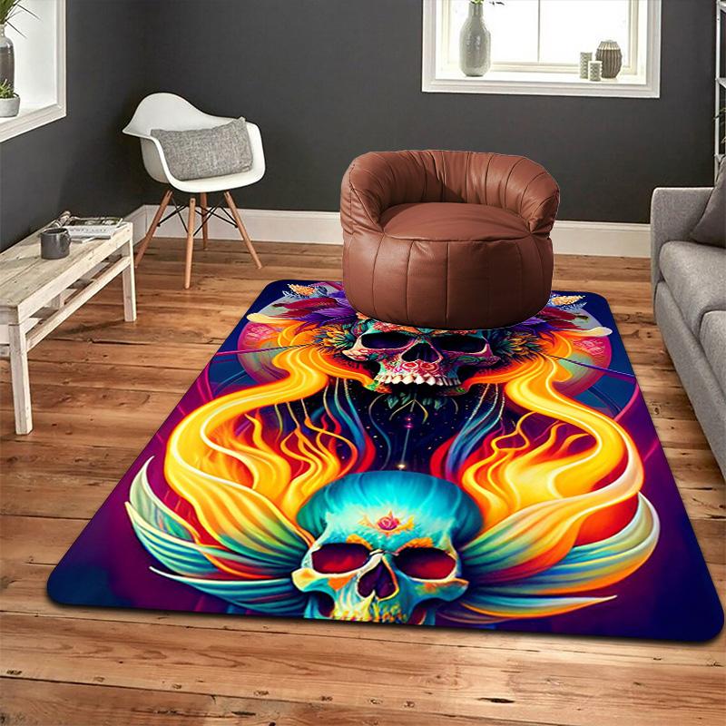 Artistic Skull Rug Floor Mat for Living Room or Bedroom Soft and Comfortable Carpet a Gift for Birthday and Holiday.MFF0918596