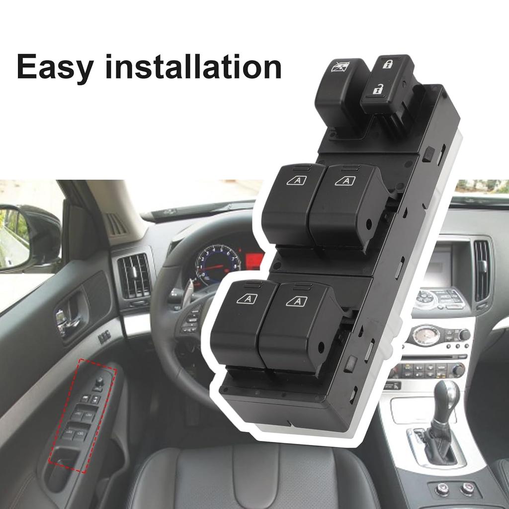 Power Master Window Switch Driver Side Compatible with Infiniti G25 2011-2012, G35 2007-2008, G37 2009-2013, Q40 2015, V6 2.5L 3.5L 3.7L, Replace