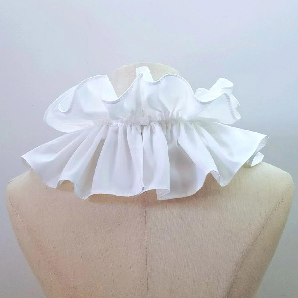 Victorian Ruffled Collar Elegant Sweet Girls Blouse Collar Lapel Shawl Decorative Lapel for Lady Medieval Cosplay