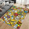 "Colorful Dental Icons with Cartoon Teeth Design. Non-slip Rug Suitable for Living Room and Bedroom Sofas."