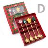 2026 Christmas 6pcs/4pcs Spoon Fork Set Stainless Steel Christmas Spoon Set Coffee Tea Dessert Scoop Christmas Tableware Set