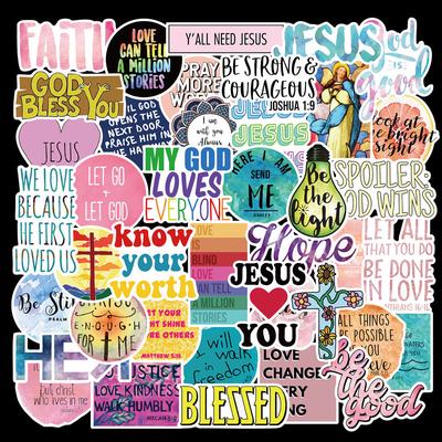 50 Pack Jesus Jesus Christian Faith Quotes Sticker Stickers