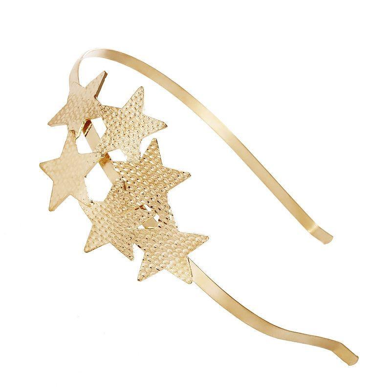 Europe and America Cross Border Double Layer Bohemia Wind Sun Moon Headband Crown Six-Pointed Star Earrings Wedding Dress Accessories Star Headband