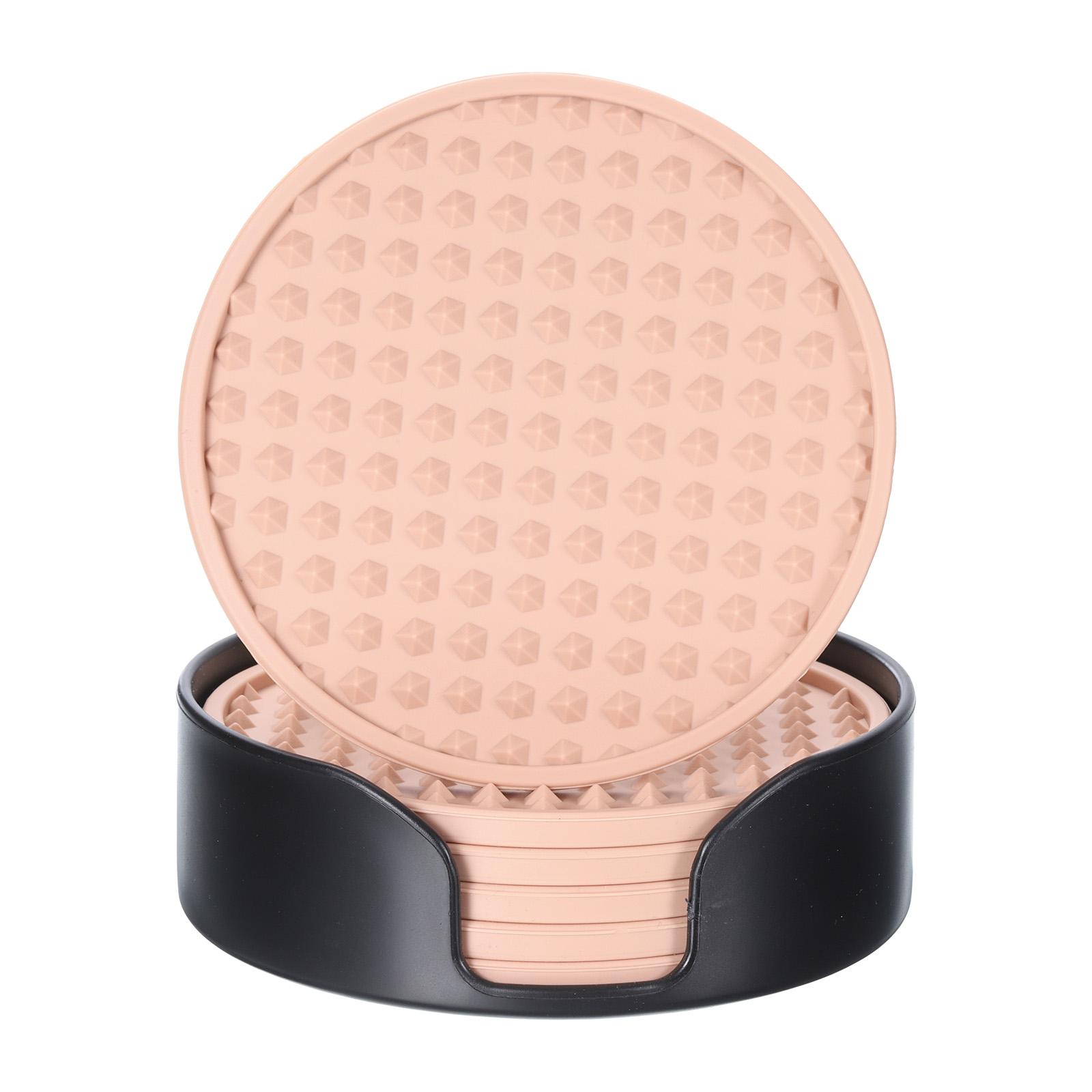 

6 шт. Силиконовые подставки под стаканы с держателем, нескользящие, термостойкие, для напитков, сушки чашек, защиты столешницы розовый