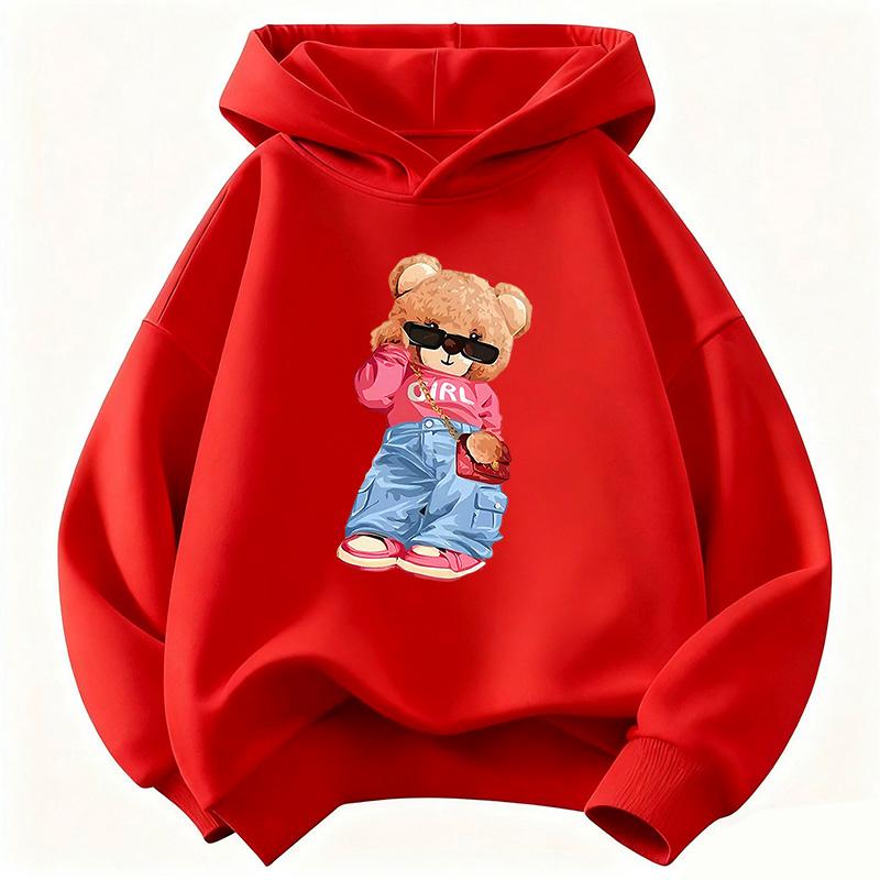 Streetwear Bear Design Y2k Kids Hoodie Hip Hop Children's Sweatshirt Hoody Casual Hoodies for Boys Girls Clothes