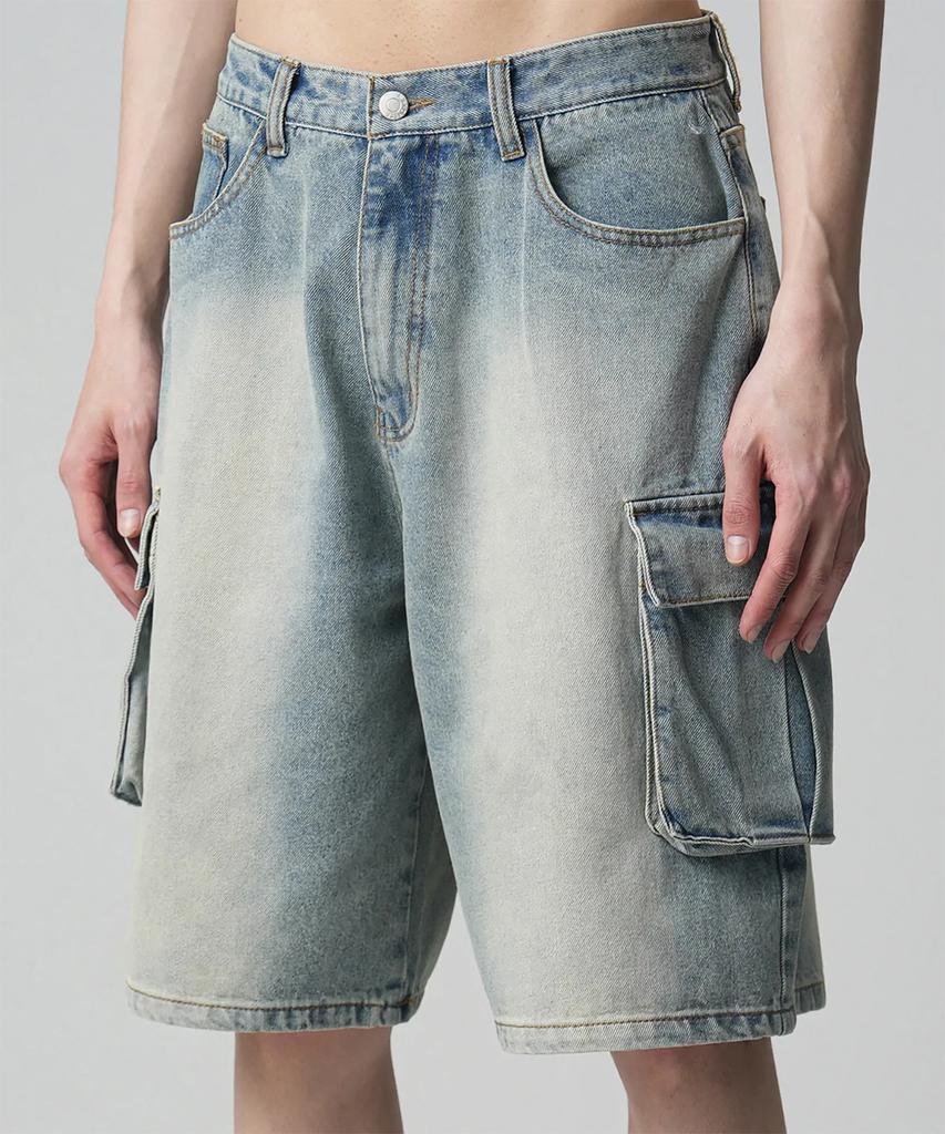 AVANDRESS Wide Cargo Half Denim Pants - 3Col