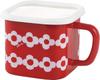 Tamahashi Storage Container, Square Pot, Enamel, 1450ml, Induction and Gas Compatible, Made In Japan, Prune Design, Red, OHANA YJ-812