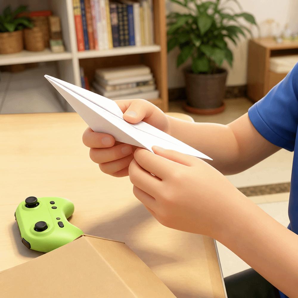 Foldable Remote Control Plane DIY Assembly Electric Aircraft Model Paper Airplane Kit Children