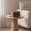Tissue Box Holder Walnut Wooden Modern for Tabletop