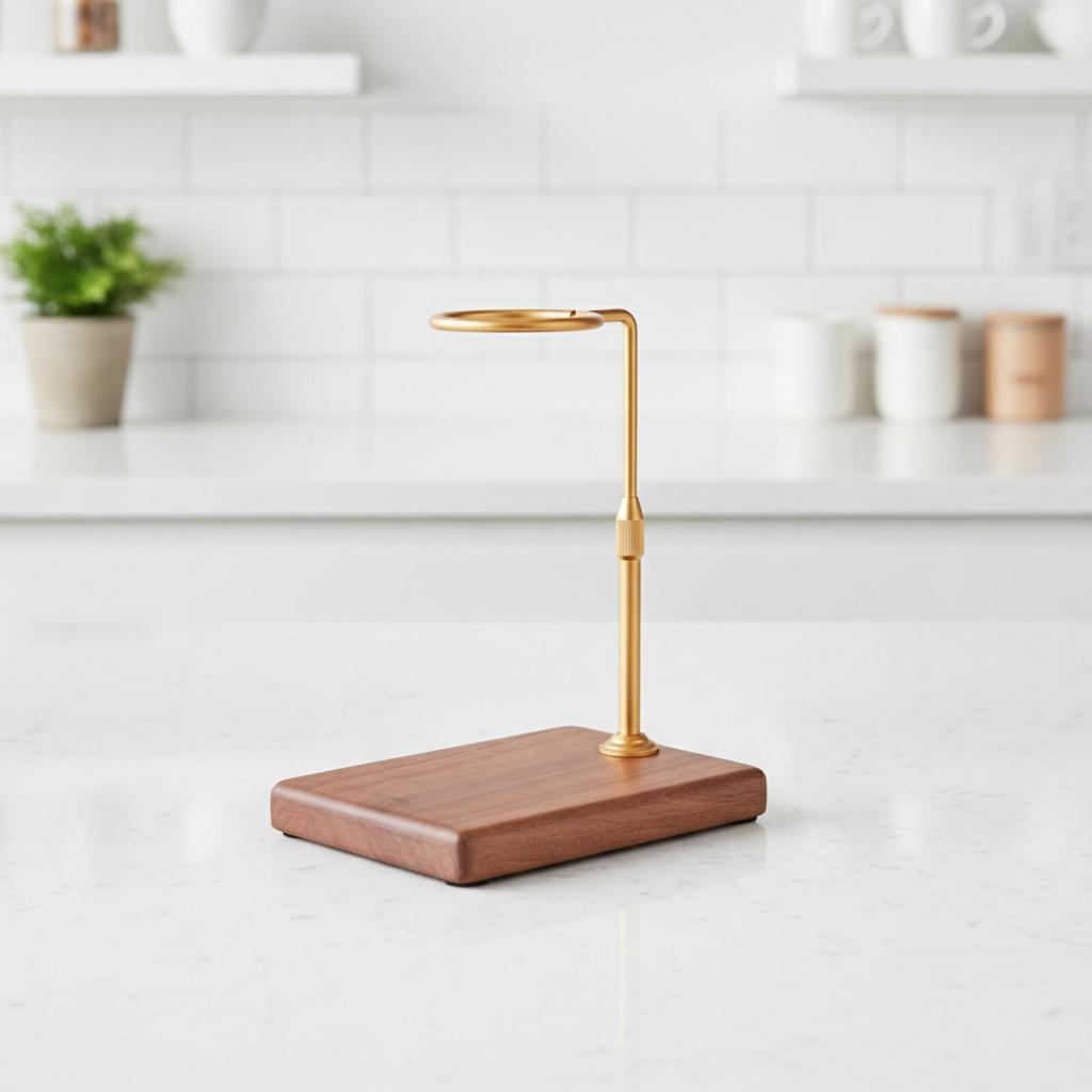 Coffee Dripper Stand with Wooden Base Minimalist Pour Over