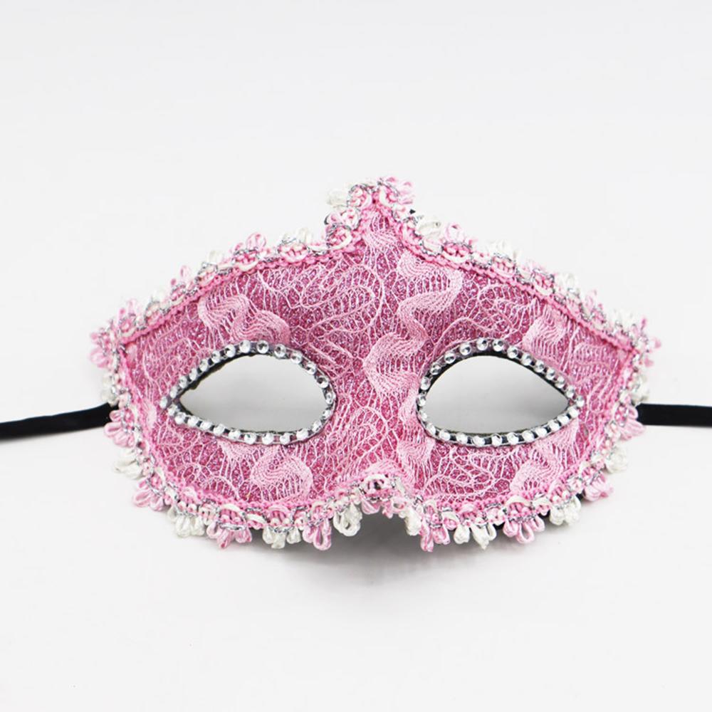 

Halloween Christmas Masquerade Ball Decorative Prop Adult Half-Face Mask Retro Masks Venetian Party Beauty Princess Mask Prop розовый