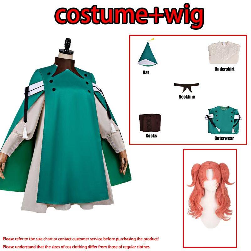 Anime Cappello da Strega Atelier Cosplay Coco Cosplay Agatto Akuromu Costumi Cosplay Parrucca Uniforme Mantello Verde Cappello Halloween Cos per Donne