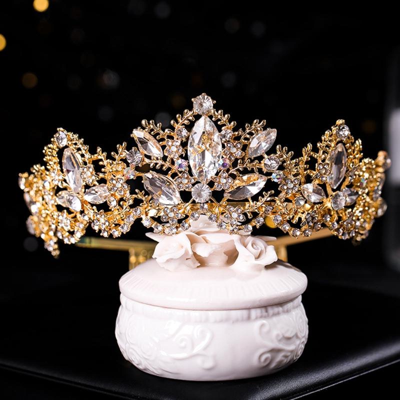 Women Girls Princess Elegant Crown with Combs Headbands Bridal Wedding Tiara Birthday Party for Women Girl Jewelry Gift
