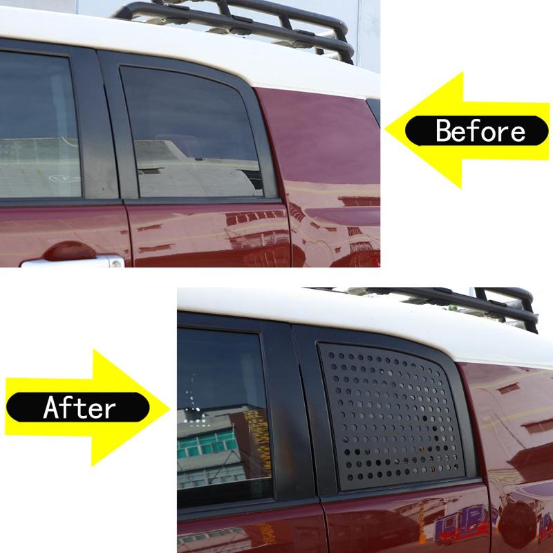 For Toyota FJ Cruiser 2007-21 Aluminum Alloy Black Car Rear Window Glass Guard Plate Trim Stickers Car Modification Accessories