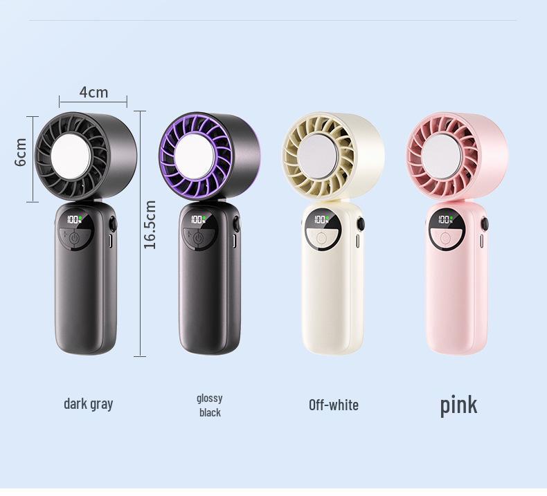 Handheld Mini Portable Fan with Long Battery Life, USB Charging, Cooling Ice Pack, and Foldable Design.