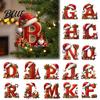 Christmas Tree Decorations 26 Pcs Letters Ornaments A-Z Alphabet Acrylic Hanging Pendant Decoration Personalized Initial with Santa Hat for