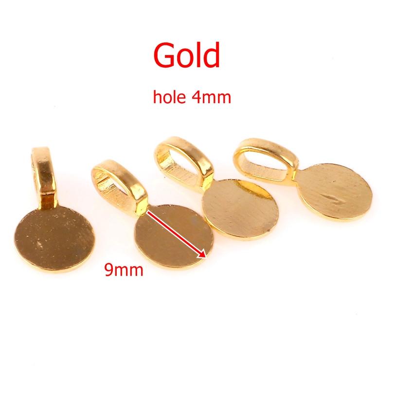 50PCS Tibetan Style Alloy Glue on Flat Pad Bails Water drops Rectangle Shape Pendants Charms Connector Hanger for Jewelry Making