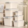 Cream Large-Capacity Multipurpose Storage Box with Wheels