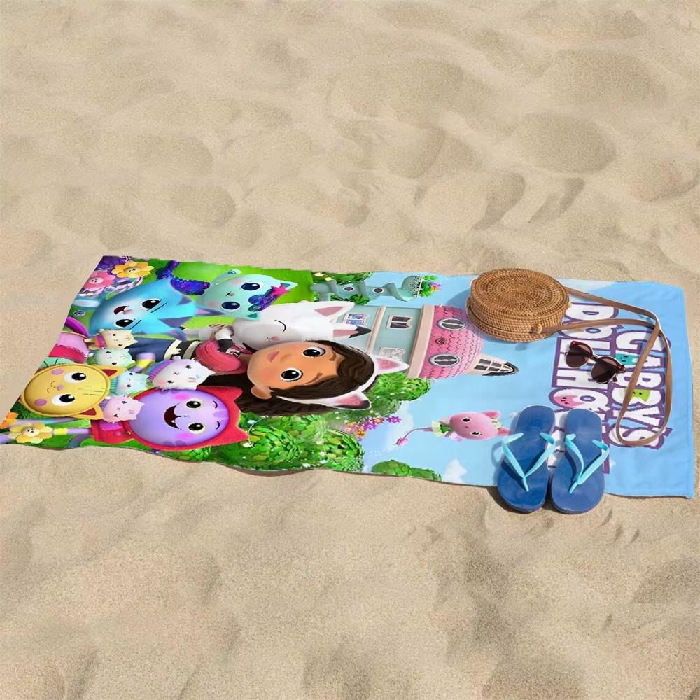 Asciugamano da Bagno Cartone Animato Carino Stampa Piatta Bambola Colorata Scena Giardino Asciugamano Ultra Morbido in Microfibra per Bagno Bambina Regalo Bambino