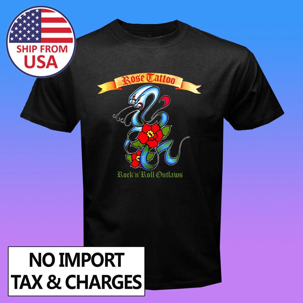 Rose Tattoo Men s Black Size S-5XL S