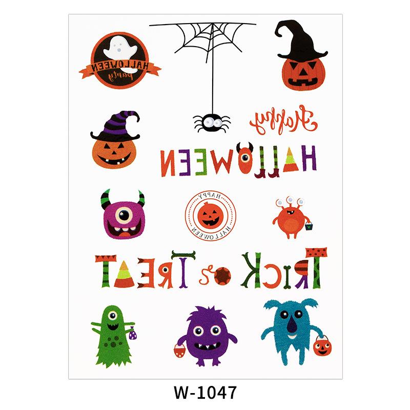 

Красивые наклейки Мультяшные тату-наклейки Хэллоуин Вечеринка Детские тату-наклейки 140 * 105MM (die)