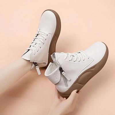 Modă Platformă Femei Cizme Toamnă/Iarnă Nou Respirabil Casual Adidași High-top Stil Britanic Fermoare Laterale Cizme Scurte Femei